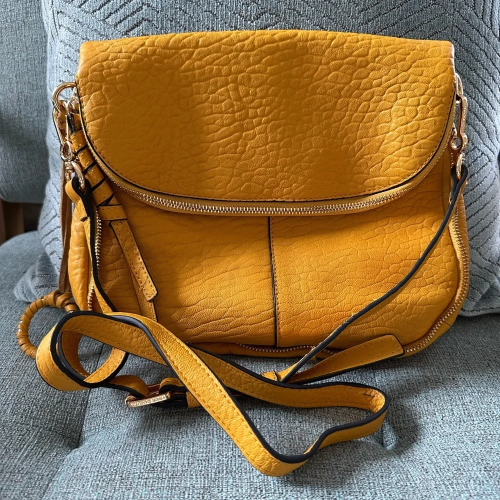 Vince Camuto Lamb Leather Crossbody Bag - Cory - Sunglow - Picture 2 of 16